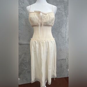 Reformation Laly Ivory dress Midi Womens Dress Size 2